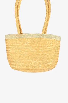 Women Boho Woven Handbag Summer Beach Tote Straw Bag Shoulder Bag Beige - Pepper Tree London